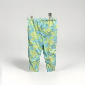 VTG Lilly Pulitzer Myrtle Turtle Cropped Pants Size Small Preppy Coastal Casual